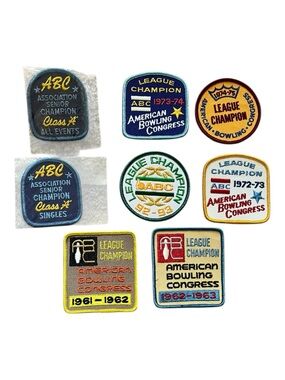 Lot of (8) American Bowling Congress ABC Patches 1960s & 1970s